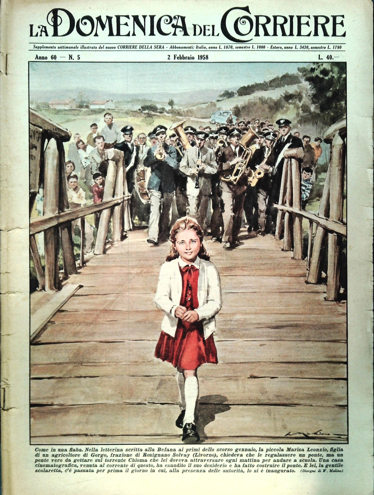 DOMENICA DEL CORRIERE N. 5 - 2 FEBBRAIO 1958