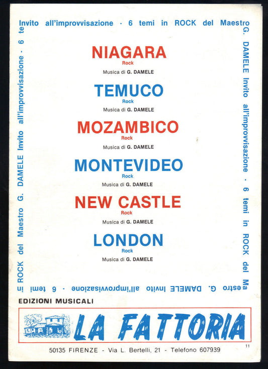 NIAGARA, TEMUCO, MOZAMBICO, MONTEVIDEO, NEW CASTLE, LONDON # G.DAMELE - SPARTITO