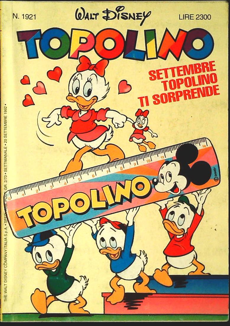 TOPOLINO N. 1921 - 20 SETEMBRE 1992