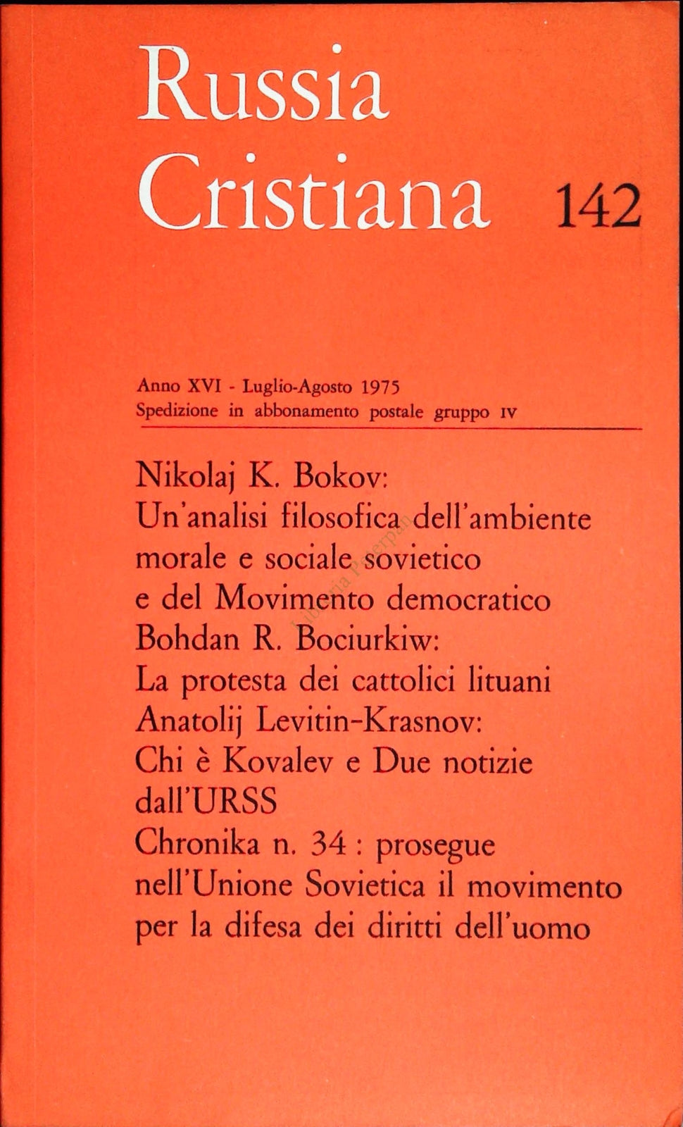RUSSIA CRISTIANA N. 145 - LUGLIO-AGOSTO 1975