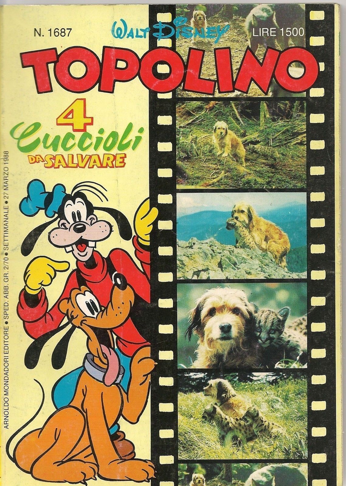 TOPOLINO N° 1687 - 27 MARZO 1988 - WALT DISNEY