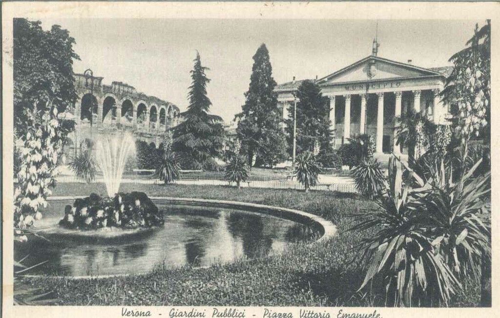 VERONA  - GIARDINI PUBBLICI PIAZZA VITTORIO EMANUELE - V1937