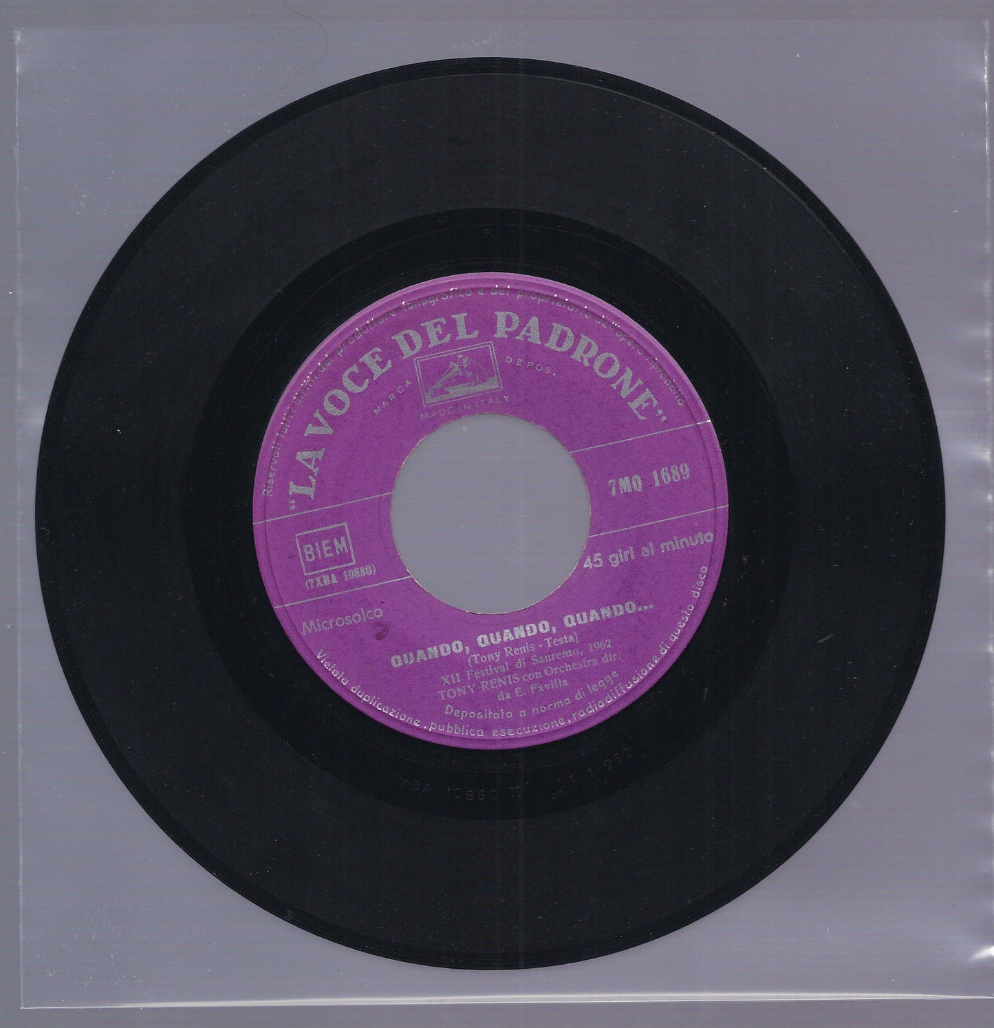 QUANDO, QUANDO, QUANDO... - BLU == TONY RENIS  -  Sanremo 1962