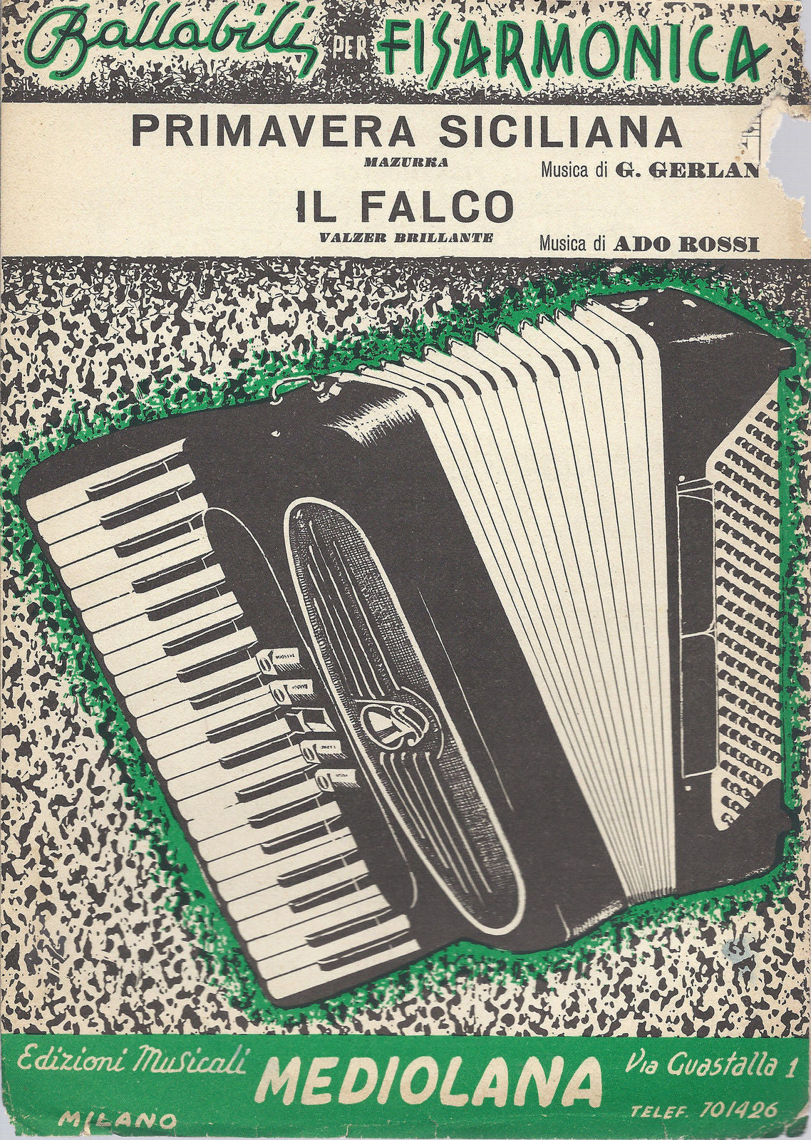 PRIMAVERA SICILIANA (G. Gerlan) - IL FALCO (Ado Rossi) # SPARTITO - Fisarmonica