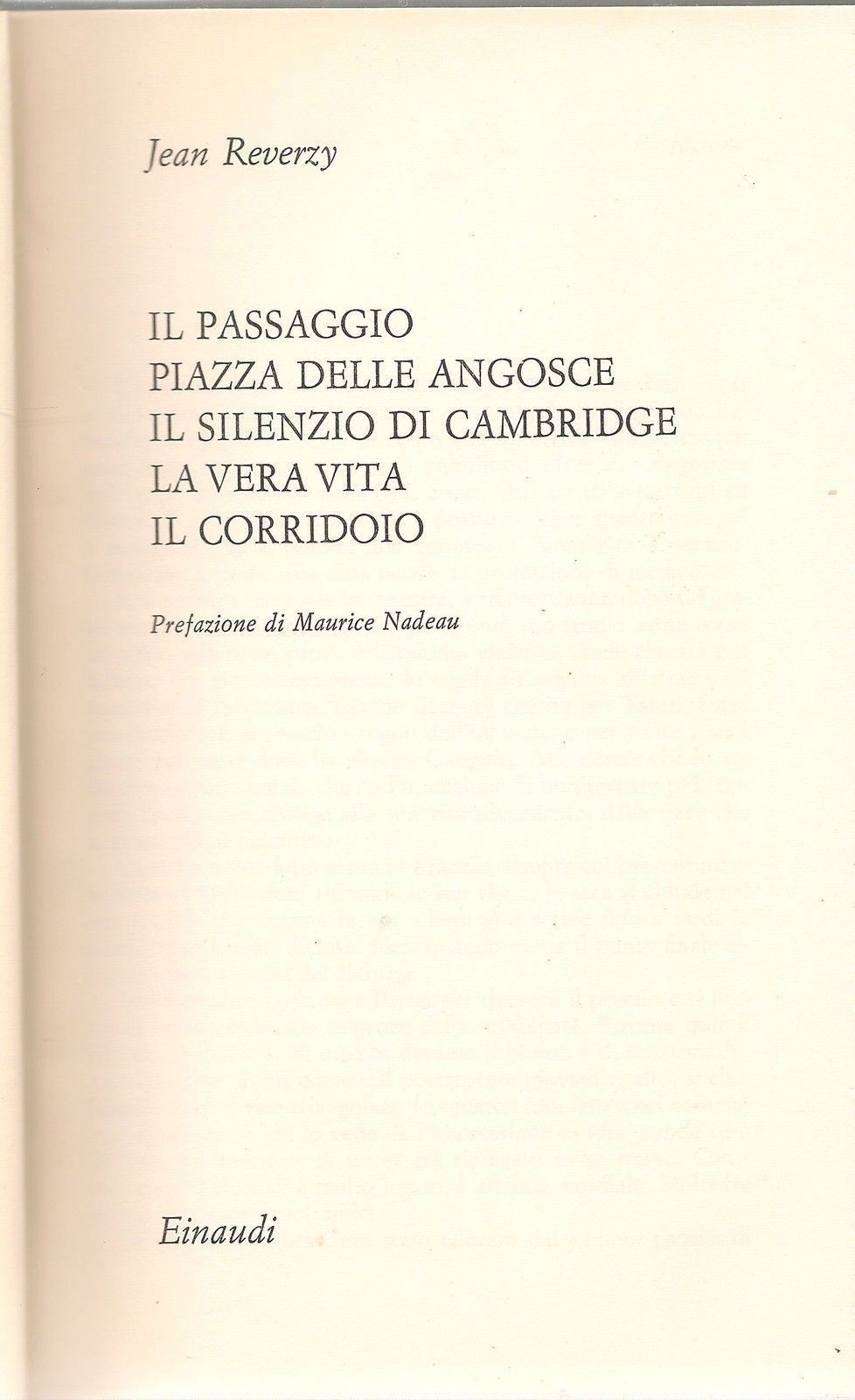 LA VERA VITA - JEAN RAVERZY - EINAUDI 1964 - OUTLET DEL LIBRO