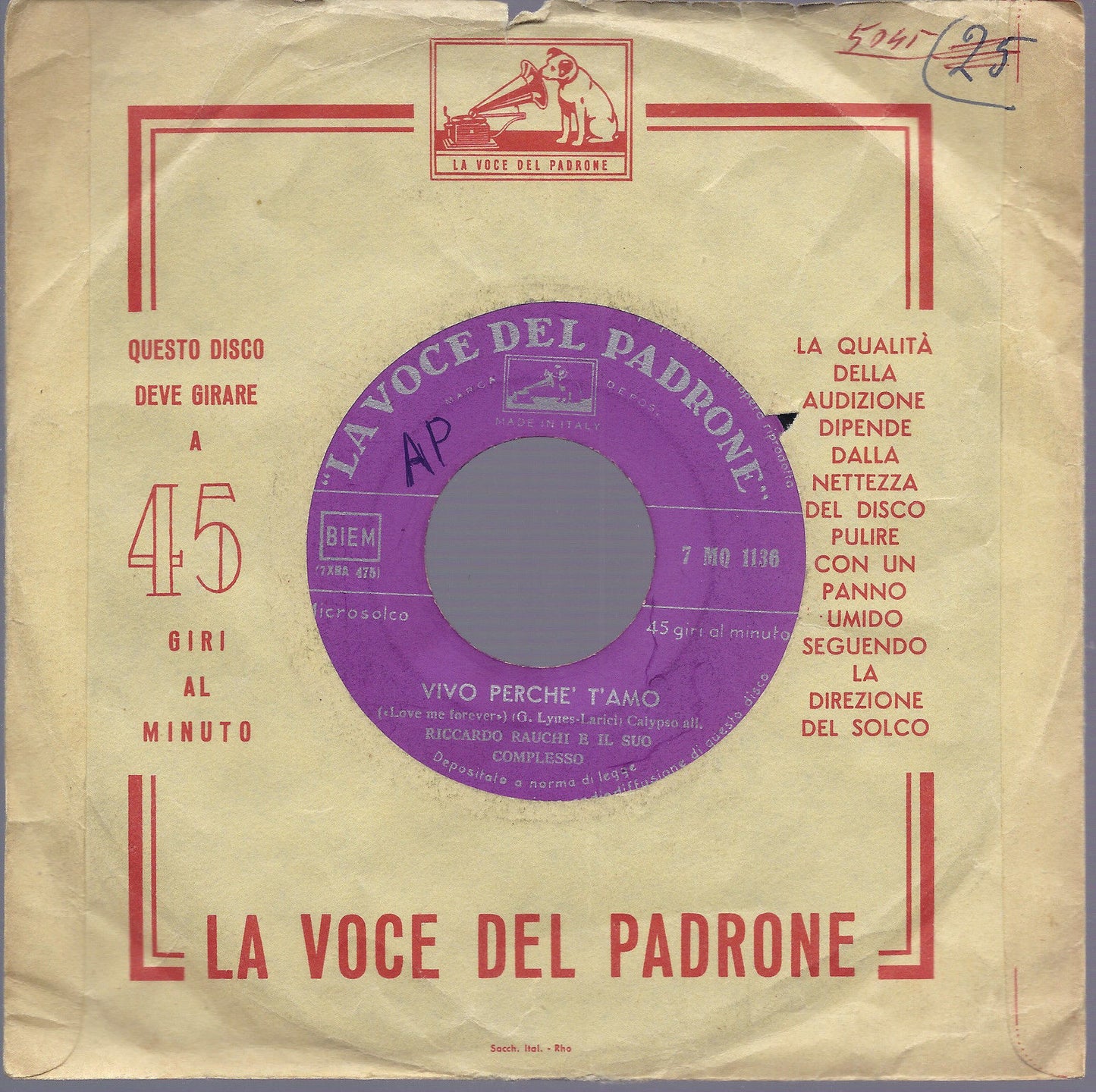 VIVO PERCHE' T'AMO "Love me forever" - CARINA == RICCARDO RAUCHI e il Suo Compl.