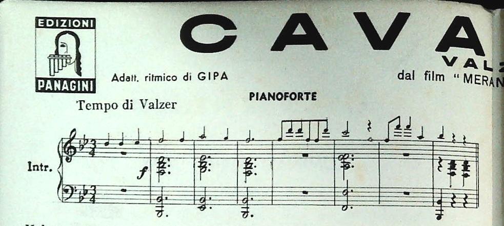 CAVALESE. valzer - CALZE BIANCHE. valzer - SPARTITO-SHEET MUSIC