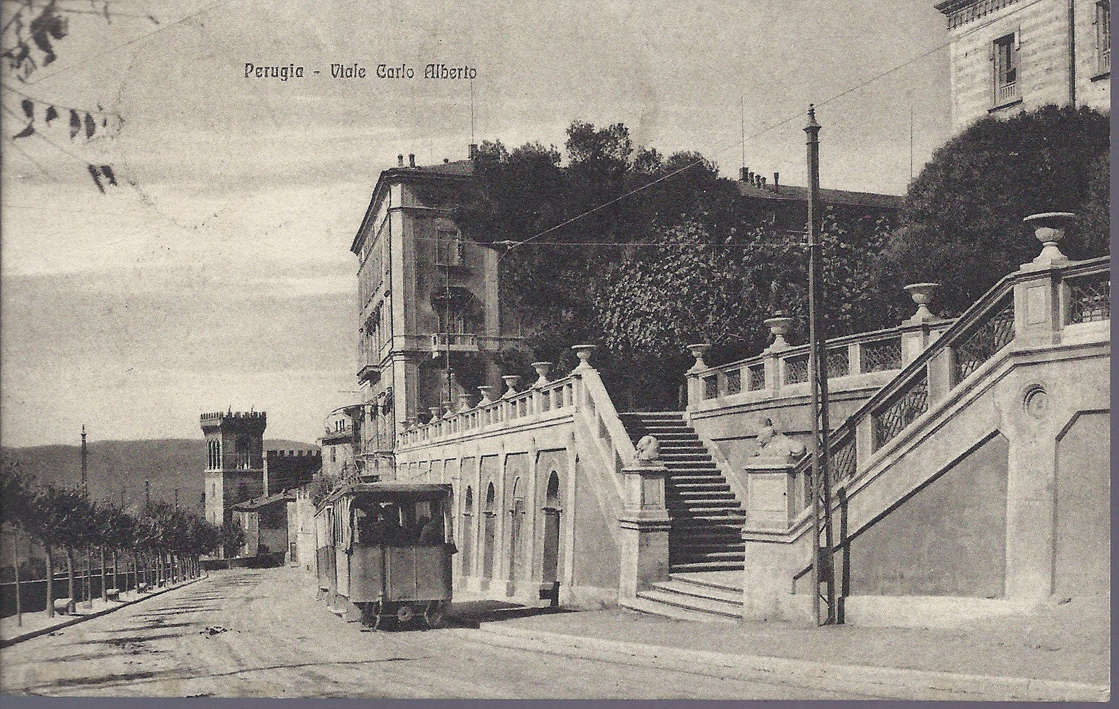 PERUGIA - VIALE CARLO ALBERTO - V 1922 - FP - TRAM