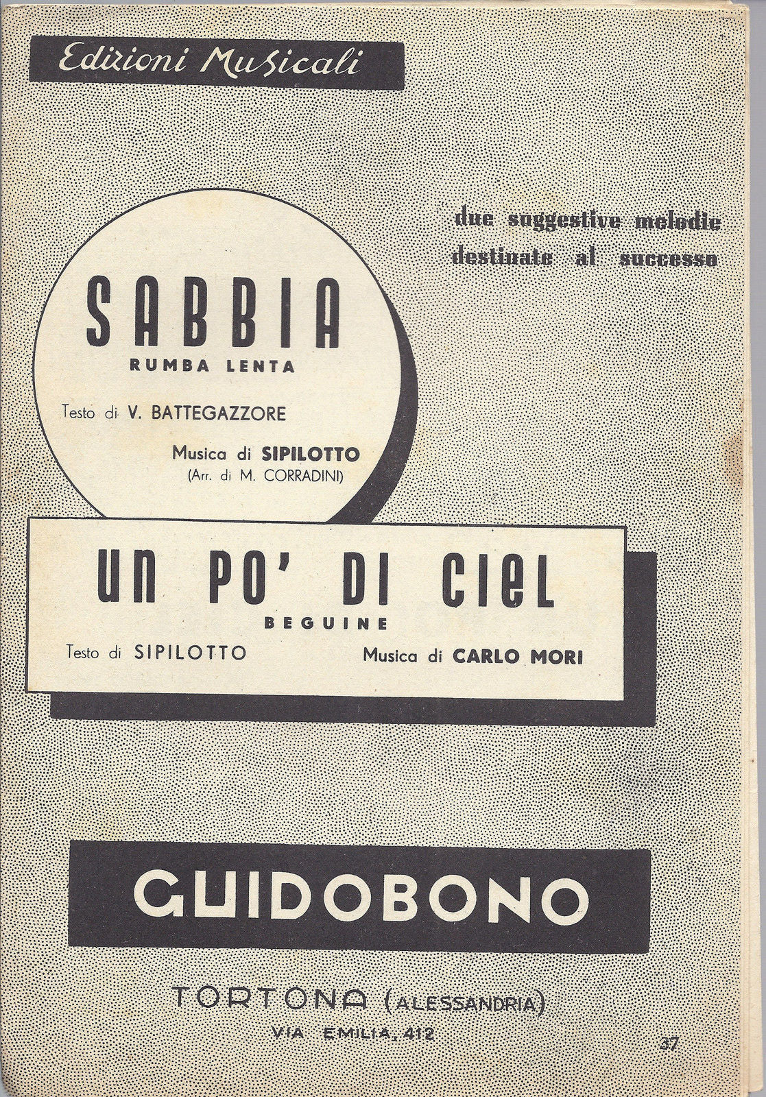 SABBIA (Battegazzore - Sipilotto) - UN PO DI CIEL (Sipilotto - Mori) # SPARTITO