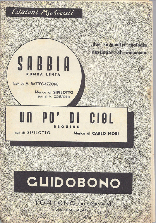 SABBIA (Battegazzore - Sipilotto) - UN PO DI CIEL (Sipilotto - Mori) # SPARTITO