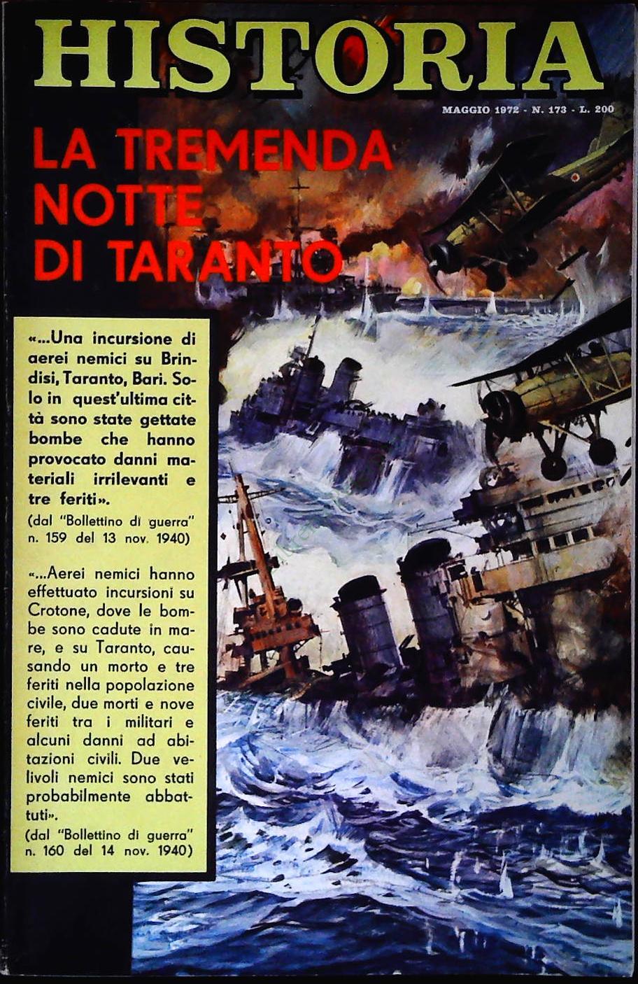 HISTORIA N. 173 - MAGGIO 1972 - LA TREMENDA NOTTE DI TARANTO