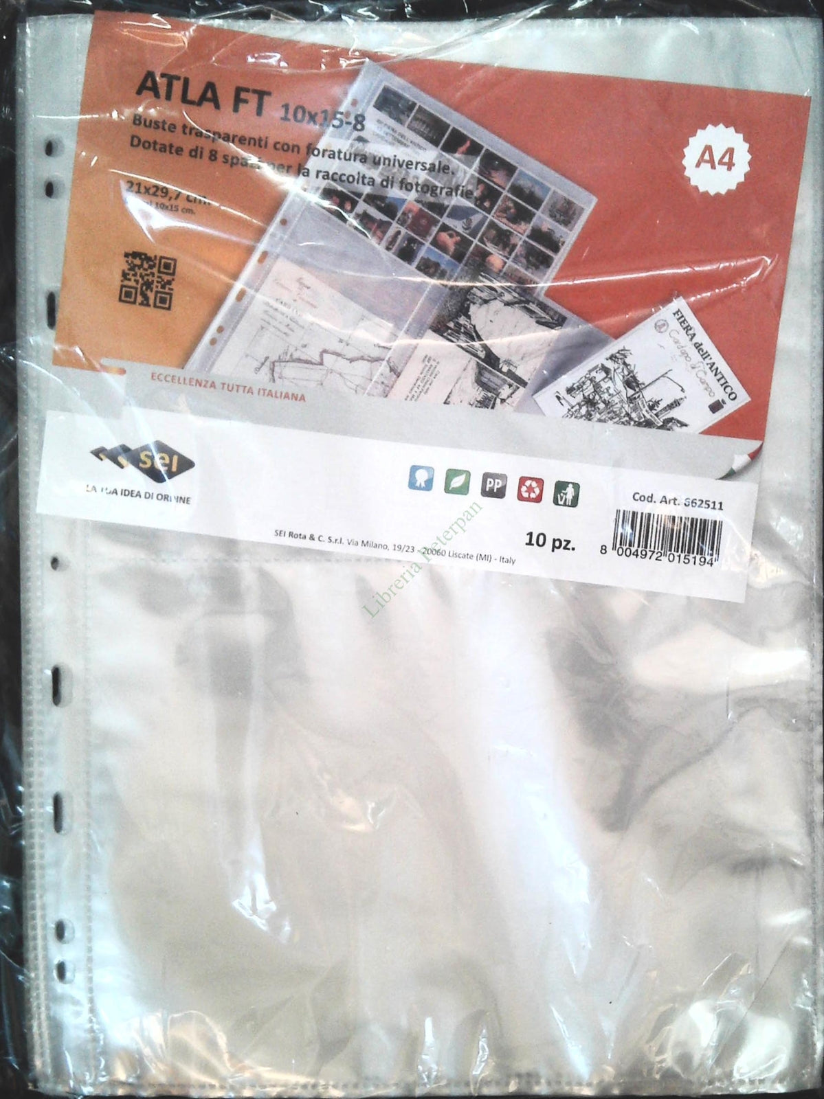BUSTE PER CARTOLINE - 8 SPAZI 10 X 15 CM - 10 BUSTE