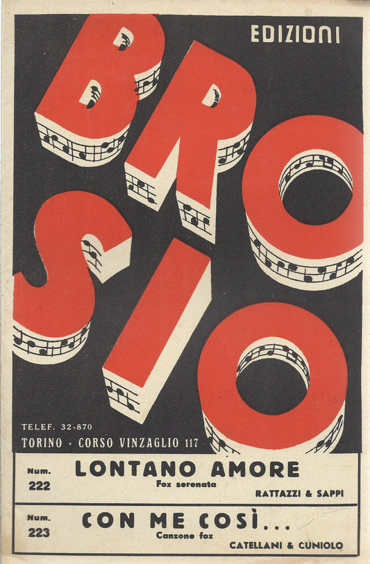 LONTANO AMORE  Rattazzi & Sappi - CON ME COSI'... Catellani & Cuniolo # SPARTITO