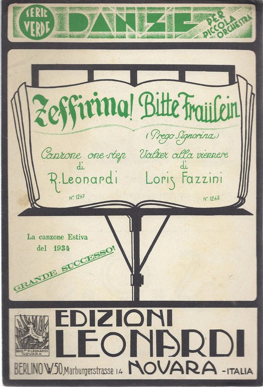 ZEFFIRINA!  R. Leonardi - BITTE FRAULEIN (PREGO SIGNORINA) L. Fazzini # SPARTITO