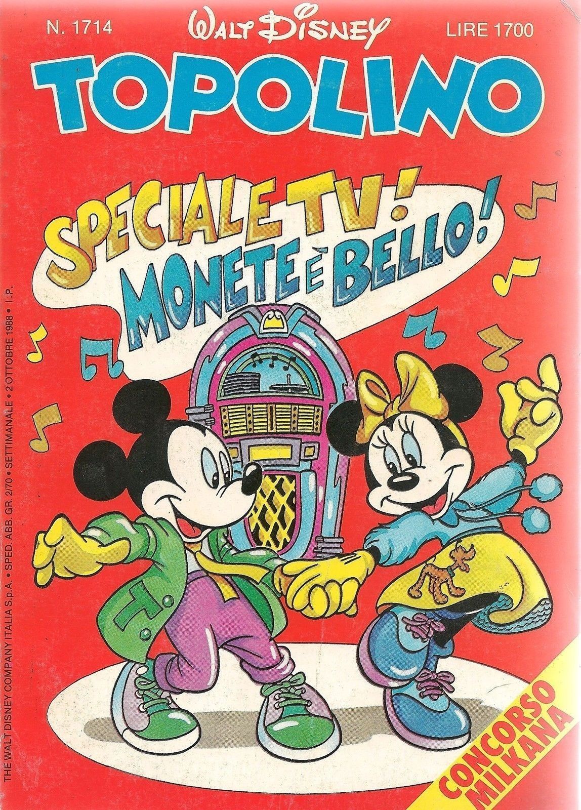 TOPOLINO N° 1714 - 2 OTTOBRE 1988