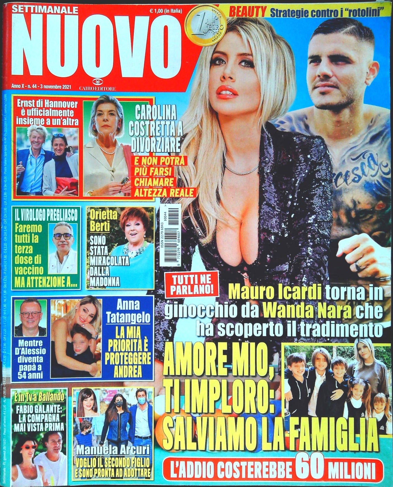 SETTIMANALE NUOVO 3 NOVEMBRE 2021 - ICARDI-WANDA NARA-ORIETTA BERTI-OUTLET
