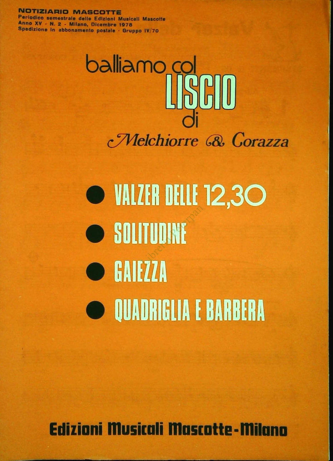 BALLAMO COL LISCIO - 4 BRANI - SPARTITO-SHEET MUSIC