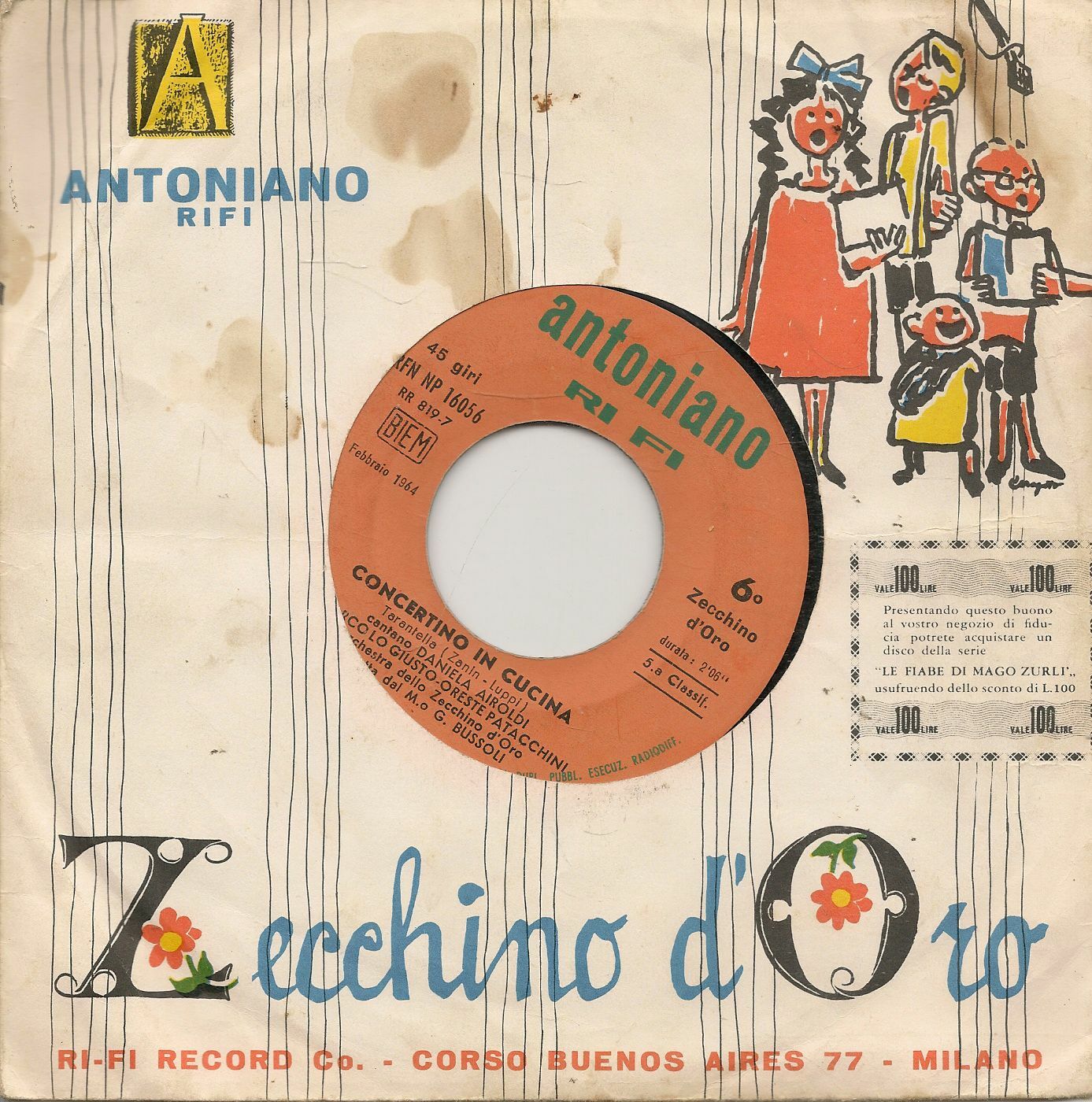 CONCERTINO IN CUCINA - ME L'HA DETTO UN UCCELLINO - ZECCHINO DORO
