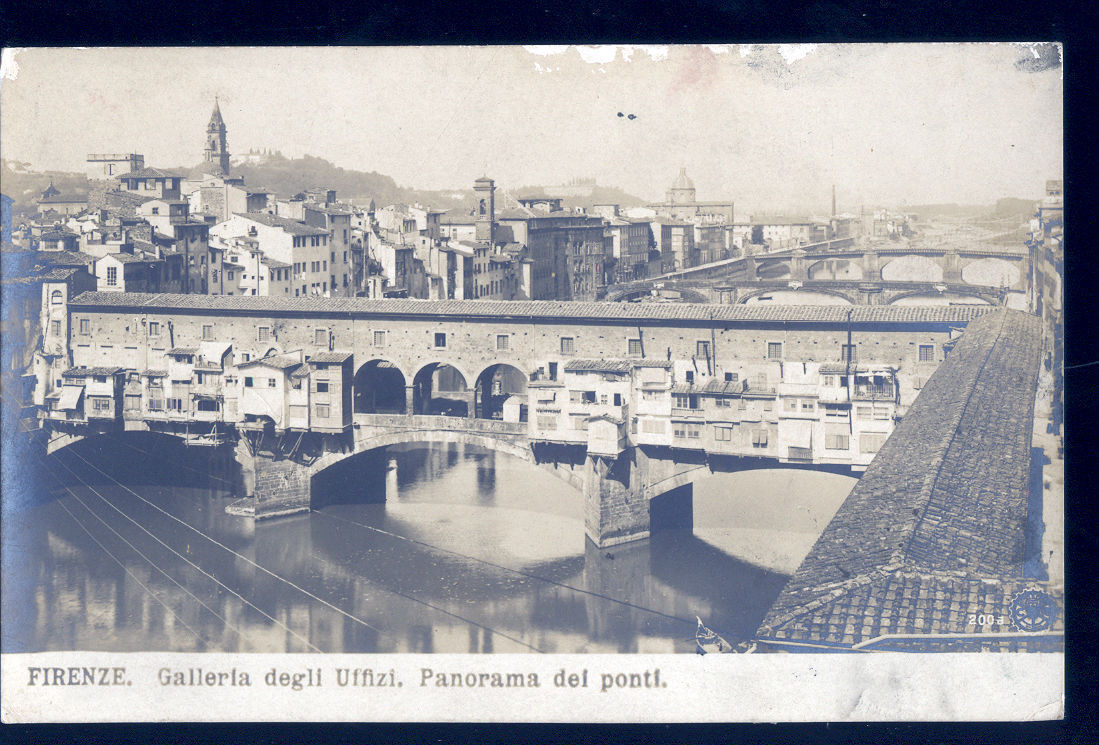 FIRENZE - GALLERIA DEGLI UFFIZI - PANORAMA DEI PONTI - V1910