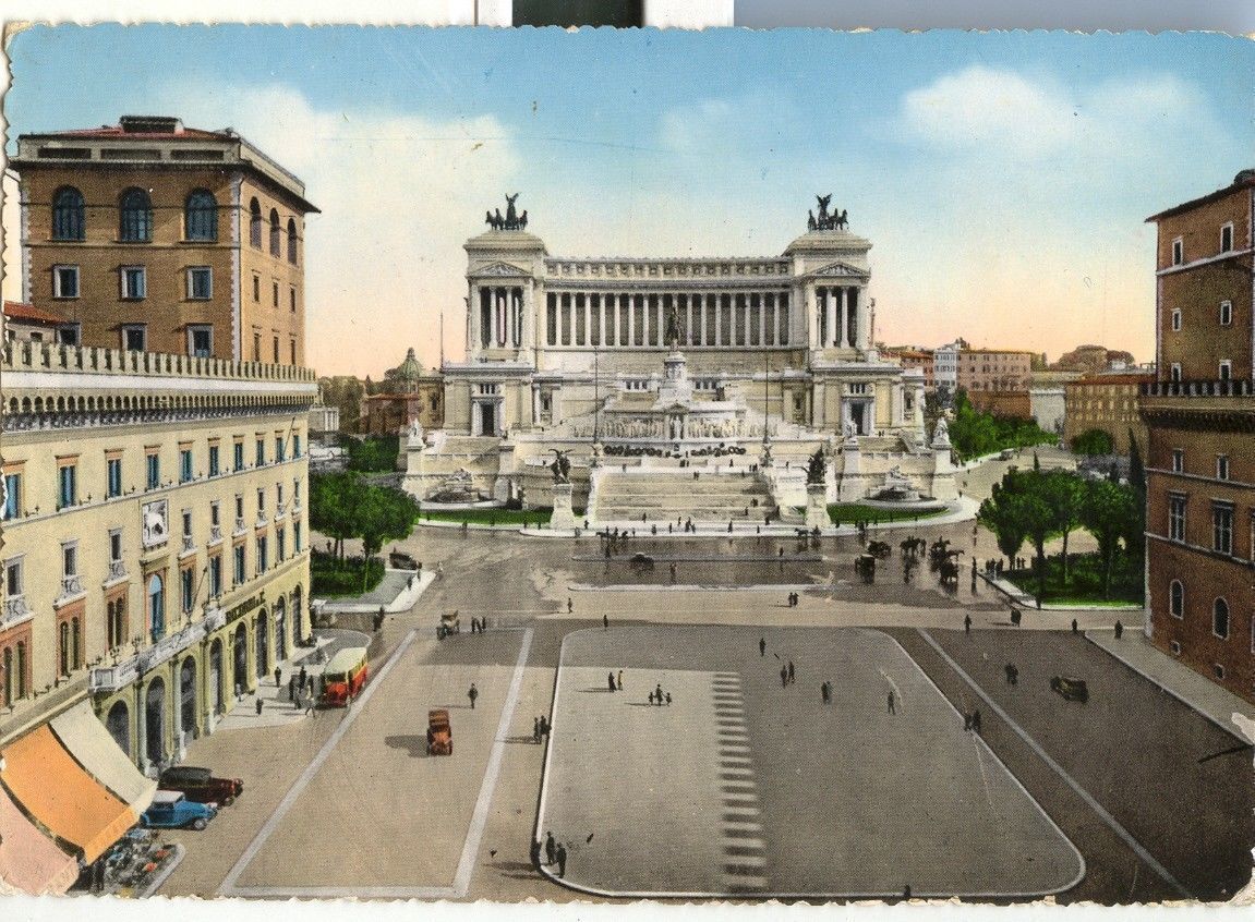 ROMA - PIAZZA VENEZIA  V1954  ACQUARELLATA