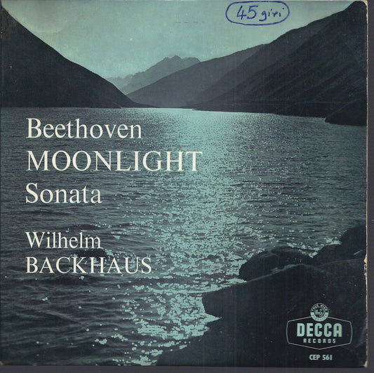 MOONLIGHT sonata in C sharp minor, Op. 27 n. 2 -  BEETHOVEN -- WILHELM BACKHAUS
