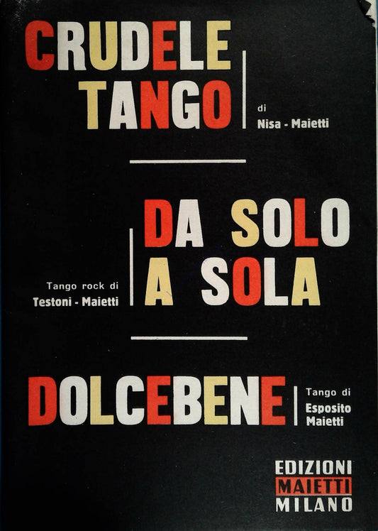 CRUDELE TANGO - SA SOLO A SOLA - DOCEBENE - SPARTITO-SHEET MUSIC