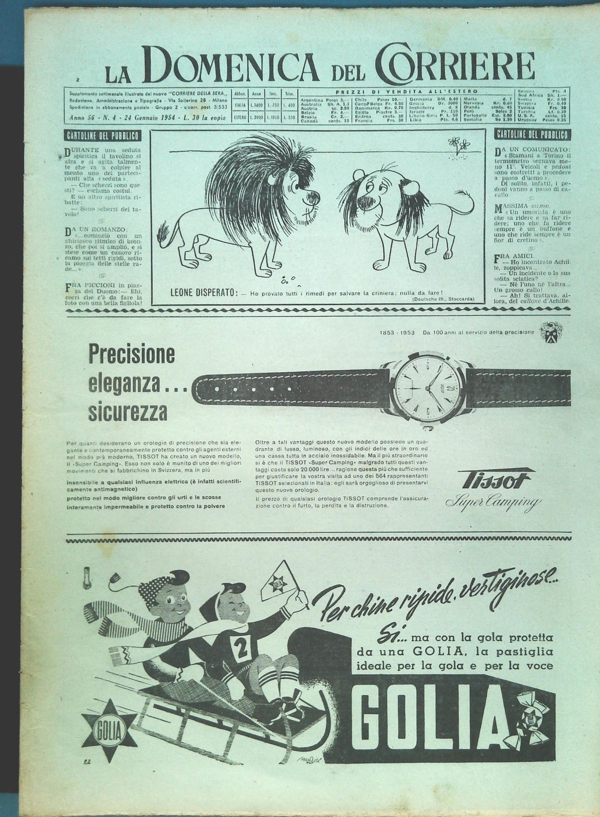 DOMENICA DEL CORRIERE N. 4 - 24 GENNAIO 1954