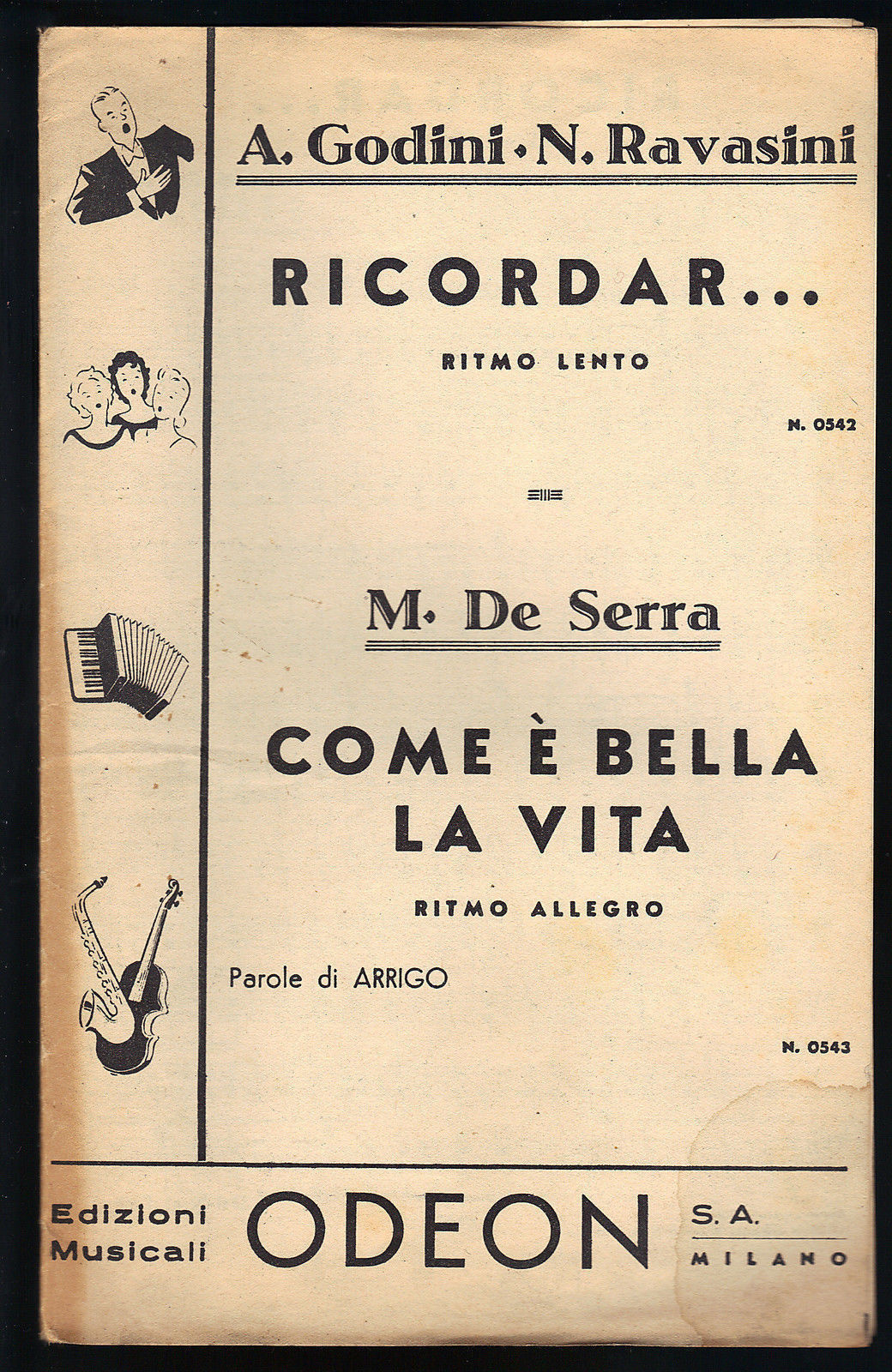 RICORDAR... (Godini, Ravasini) - COME E' BELLA LA VITA (De Serra) # SPARTITO