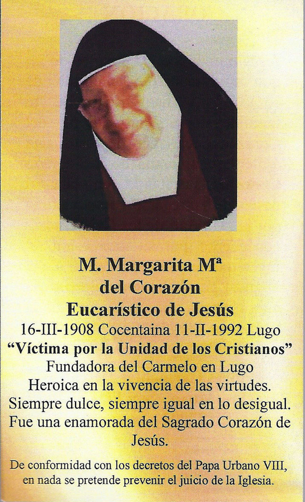 M. MARGARITA MARIA DEL CORAZON EUCARISTICO DE JESUS - HOLYCA