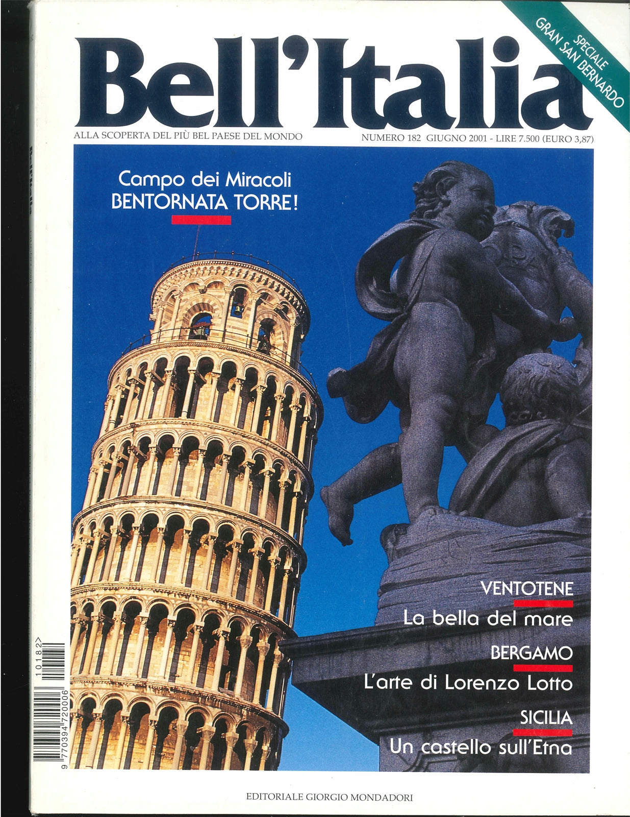 BELL'ITALIA N. 182 - GIUGNO 20014 - PISA TORRE - VENTOTENE - BERGAMO - SICILIA