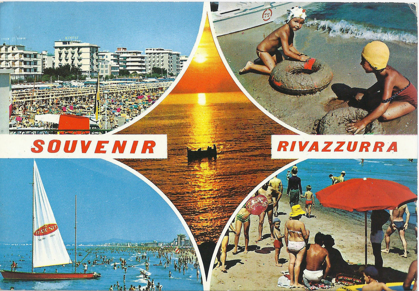 RIVAZZURRA DI RIMINI - SOUVENIR - VEDUTE - V 1975 - FG