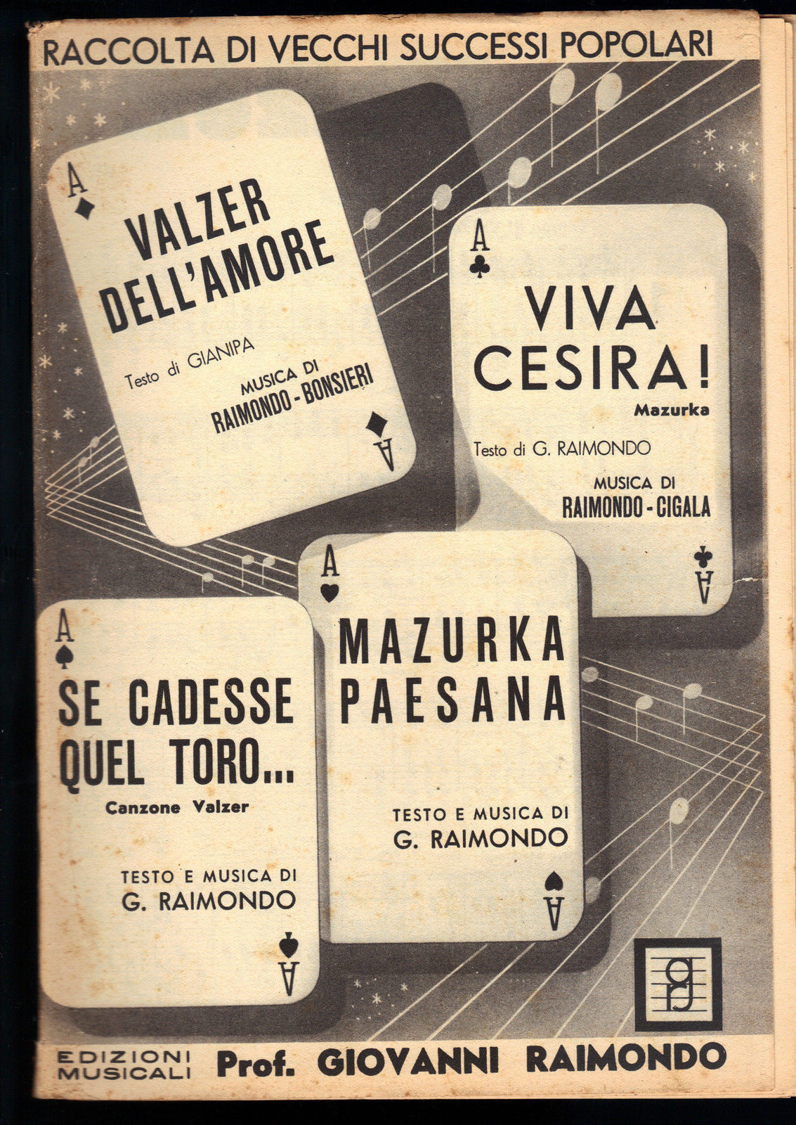 VALZER DELL'AMORE, VIVA CESIRA, SE CADESSE QUEL TORO, MAZURKA PAESANA # SPARTITO