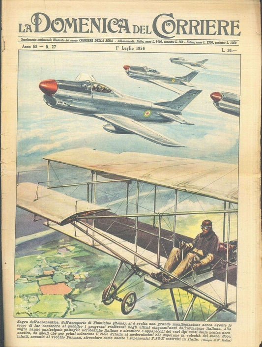 DOMENICA DEL CORRIERE N 27 - 1 LUGLIO 1956 - ILL. WALTER MOLINO
