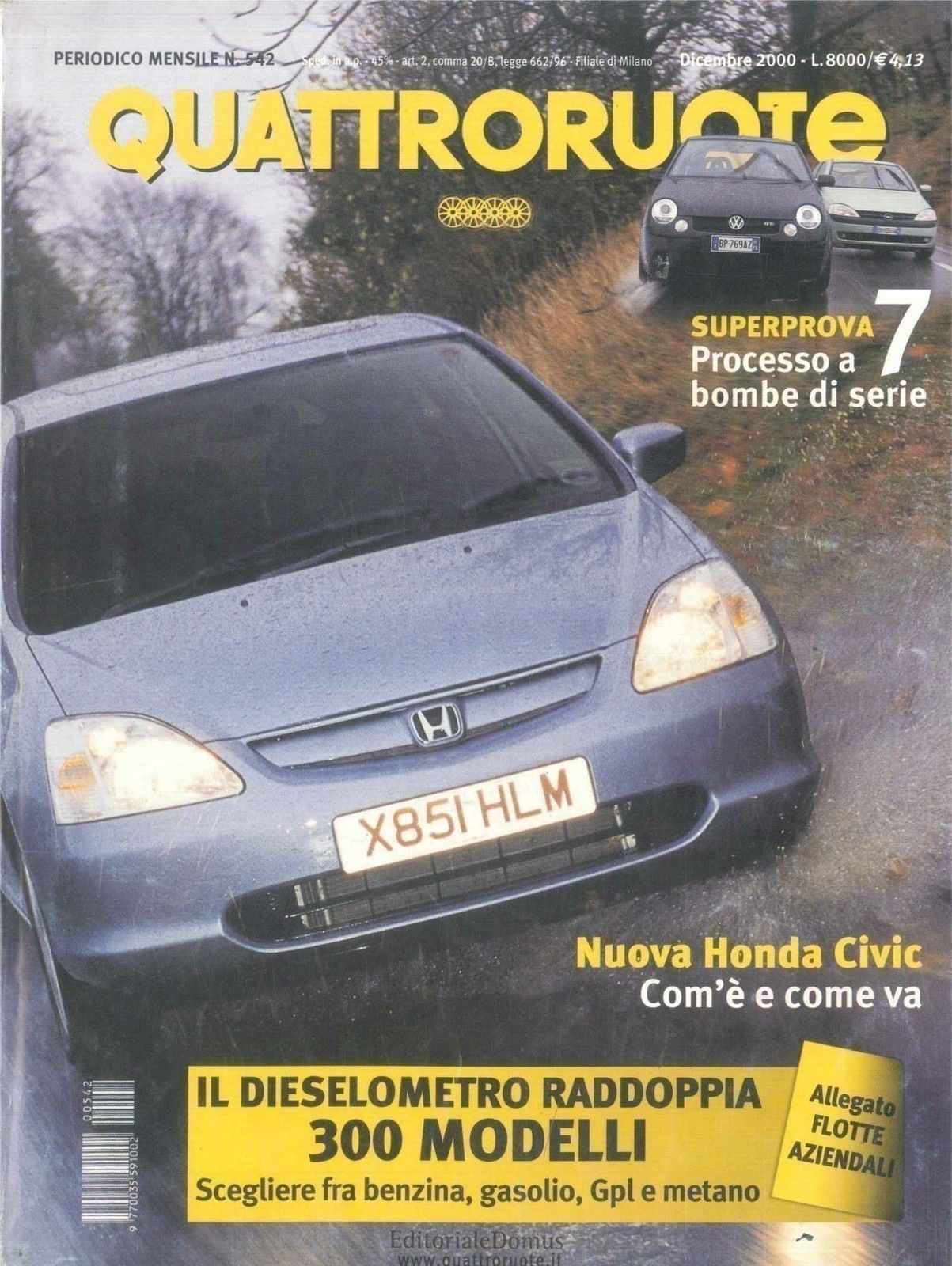 QUATTRORUOTE N 542 - DICEMBRE 2000