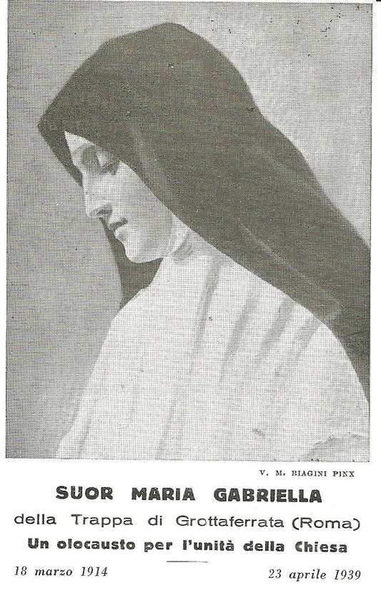 SUOR MARIA GABRIELLA DELLA TRAPPA DI GROTTAFERRATA - HOLY CARD