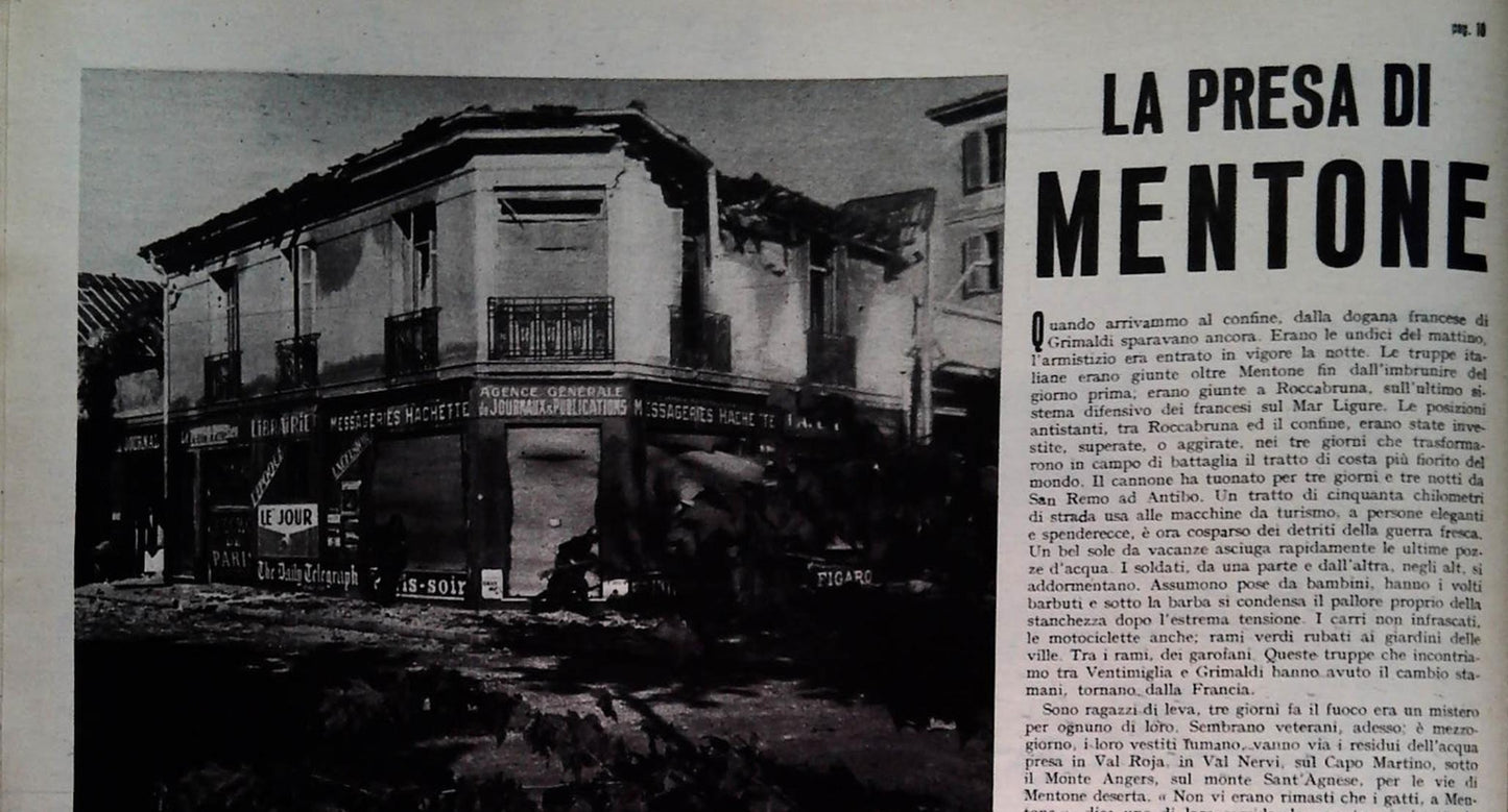 LA PRESA DI MENTONE - CLIPPING-RITAGLIO DI GIORNALE