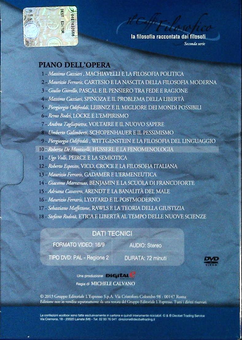 HUSSERL E LAFENOMENOLOGIA. IL CAFFE' FILOSOFICO N. 10 - DVD