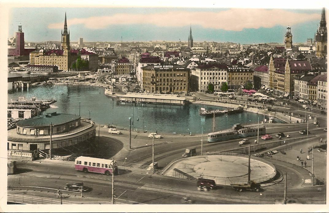 STOCKHOLM - WIEW ON THE OLD TOWN FROM KATARINA - ACQUARELLATA - V1961
