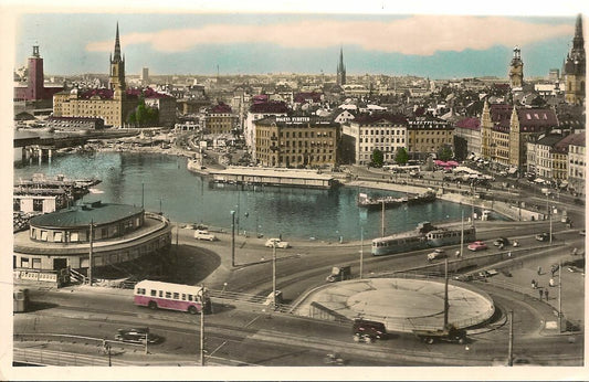 STOCKHOLM - WIEW ON THE OLD TOWN FROM KATARINA - ACQUARELLATA - V1961