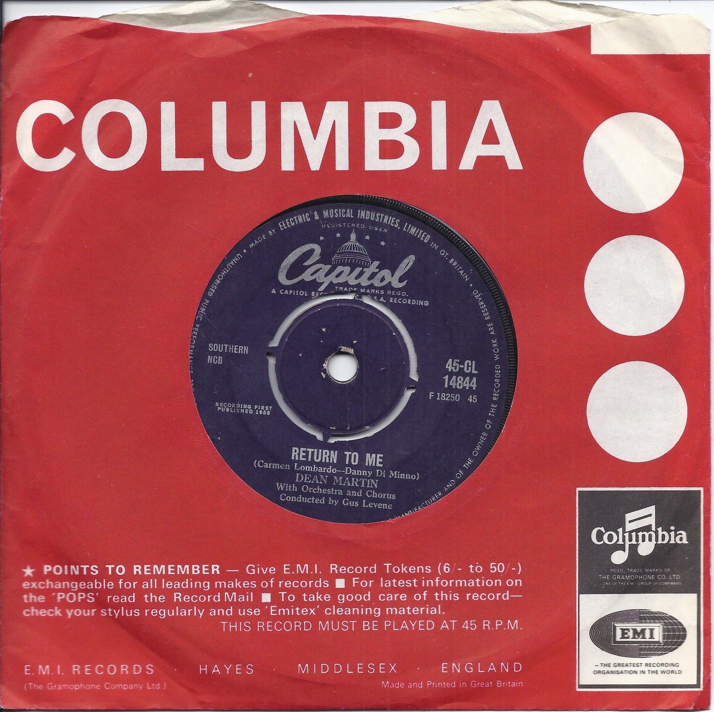 RETURN TO ME - FORGETTING YOU = DEAN MARTIN