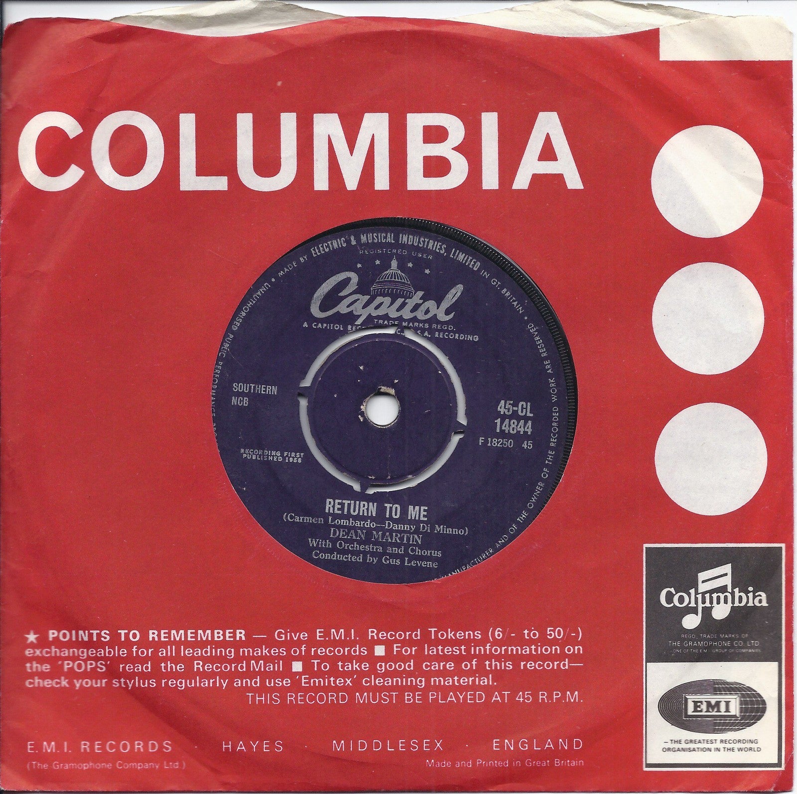 RETURN TO ME - FORGETTING YOU = DEAN MARTIN