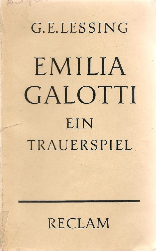 EMILIA GALLOTTI . G.E.E LESSING (GERMAN TEXT)