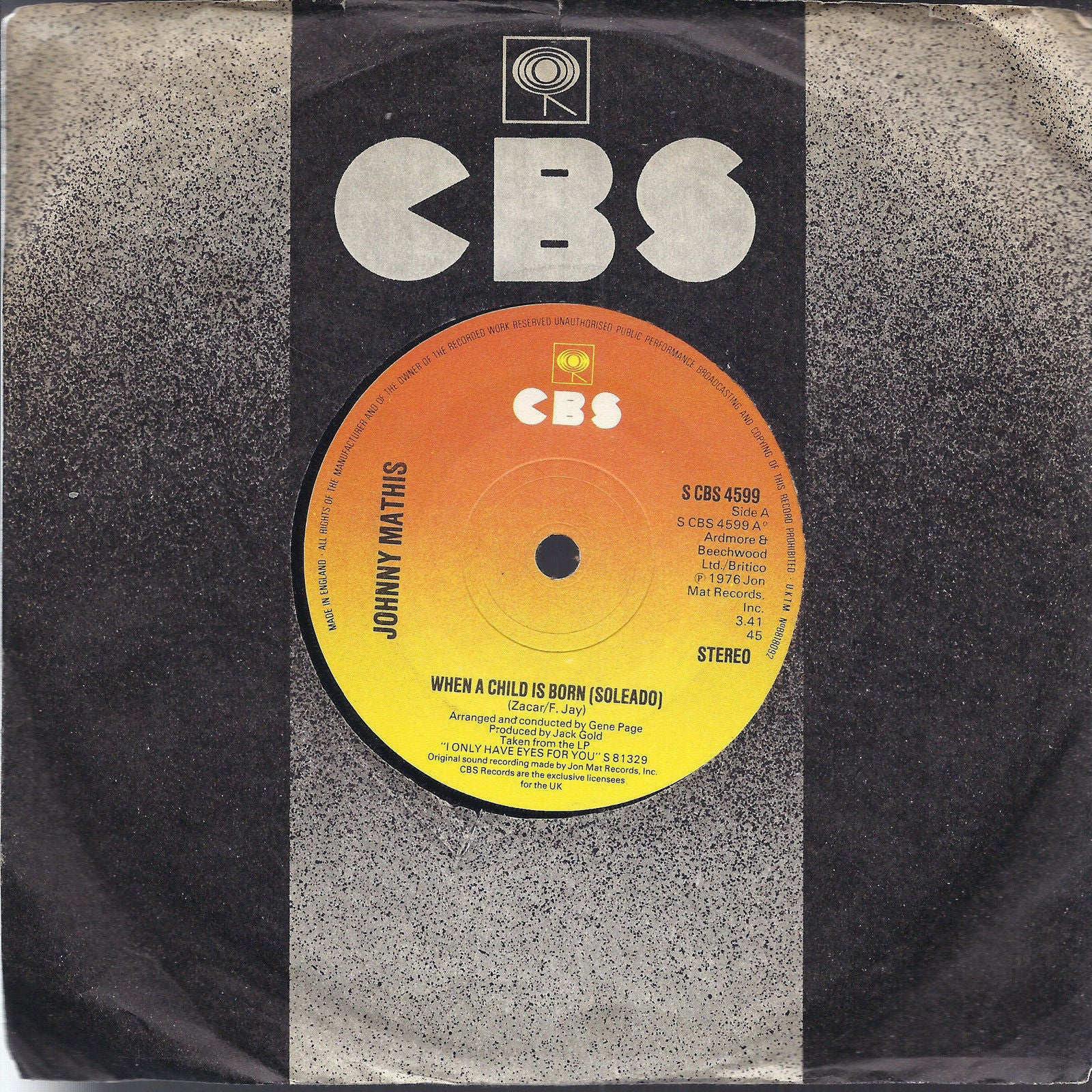 WHEN A CHILD IS BORN  ( Soleado ) - EVERY TIME YOU TOUCH ME  # JOHNNY MATHIS
