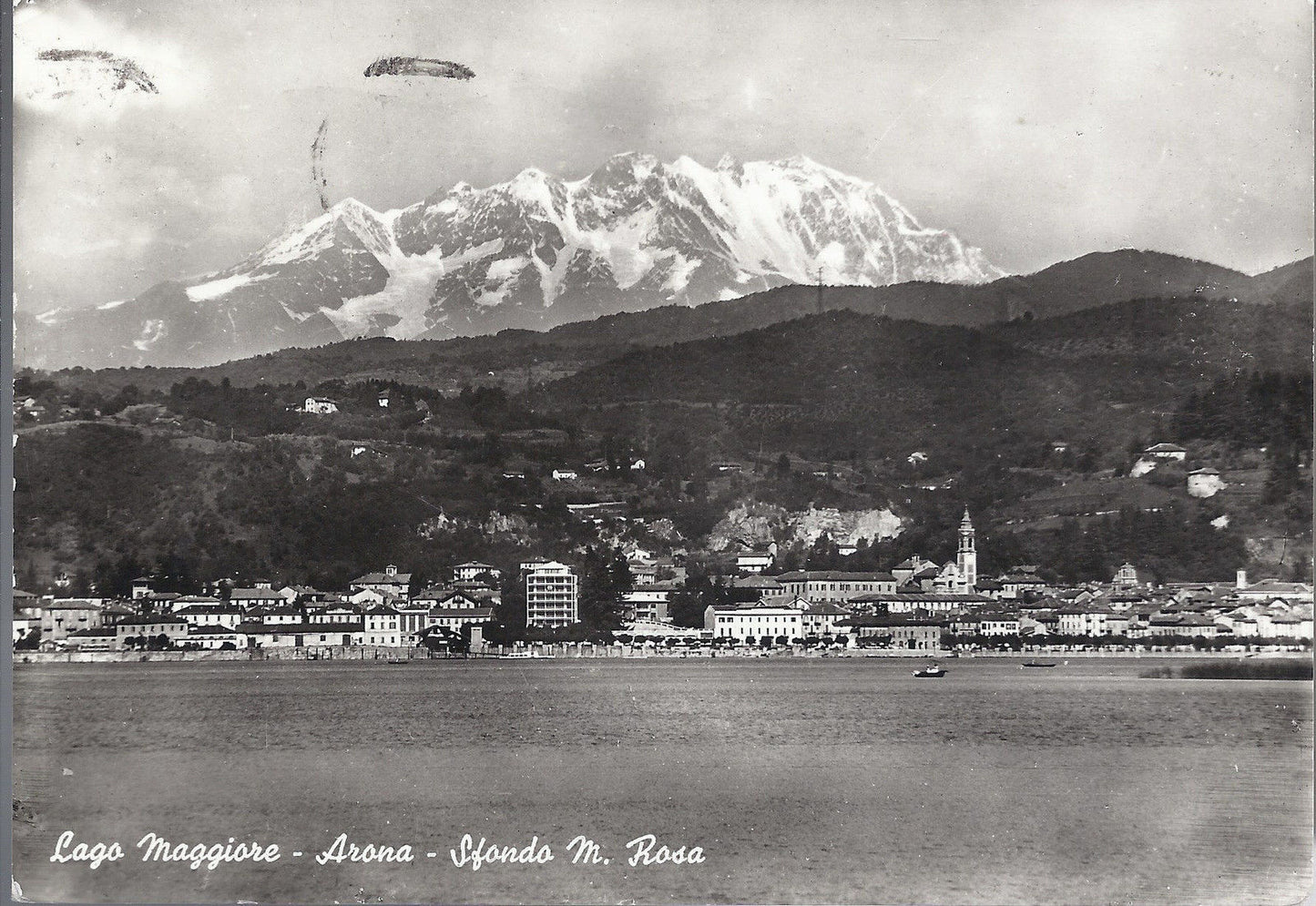 ARONA - LAGO MAGGIORE - SFONDO M. ROSA - V 1959 - FG