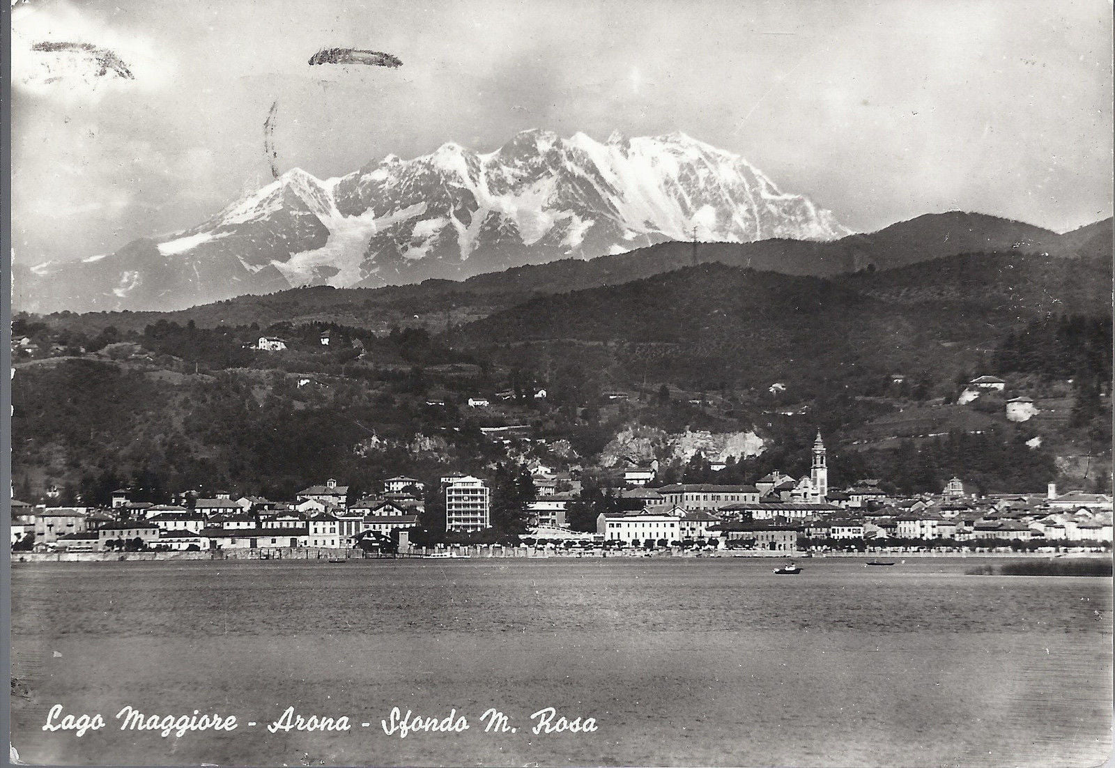 ARONA - LAGO MAGGIORE - SFONDO M. ROSA - V 1959 - FG