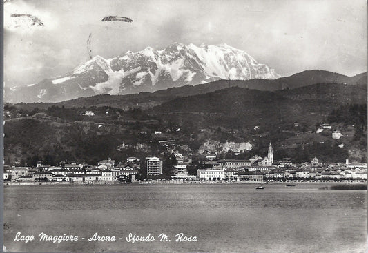 ARONA - LAGO MAGGIORE - SFONDO M. ROSA - V 1959 - FG