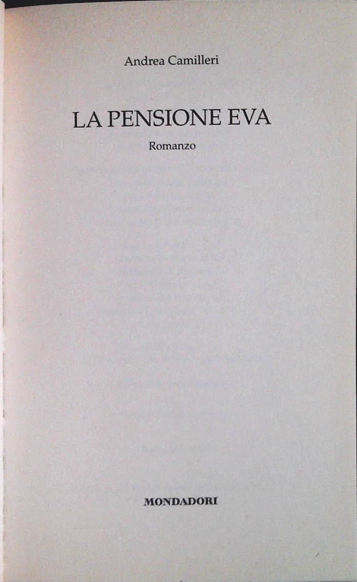 LA PENSIONE EVA - ANDREA CAMILLERI - MONDADORI 2006 - OUTLET DEL LIBRO