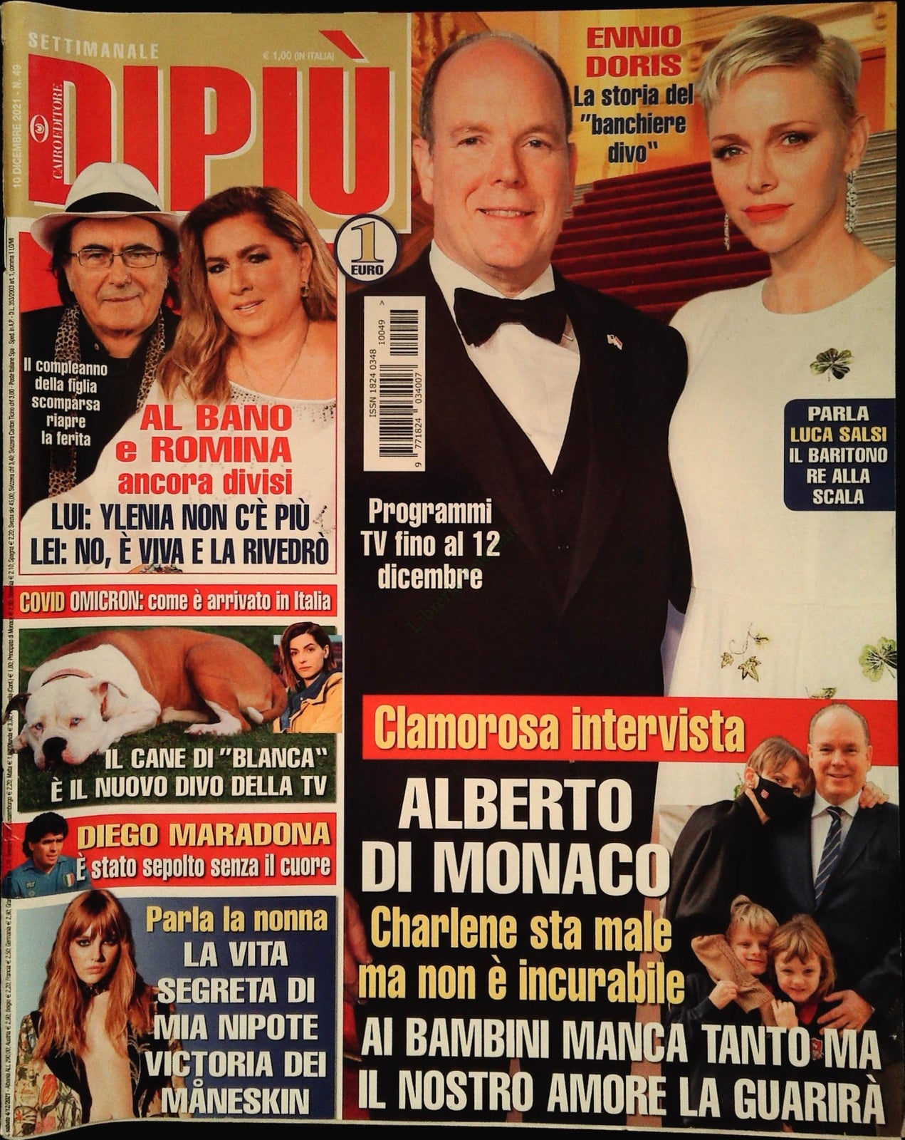 DI PIU' 10 DICEMBRE 2021 - AL BANO ROMINA - MANESKIN - ENNIO DORIS