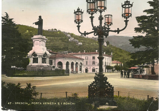 BRESCIA - PORTA VENEZIA E I RONCHI - ACQUARELLATA V1954