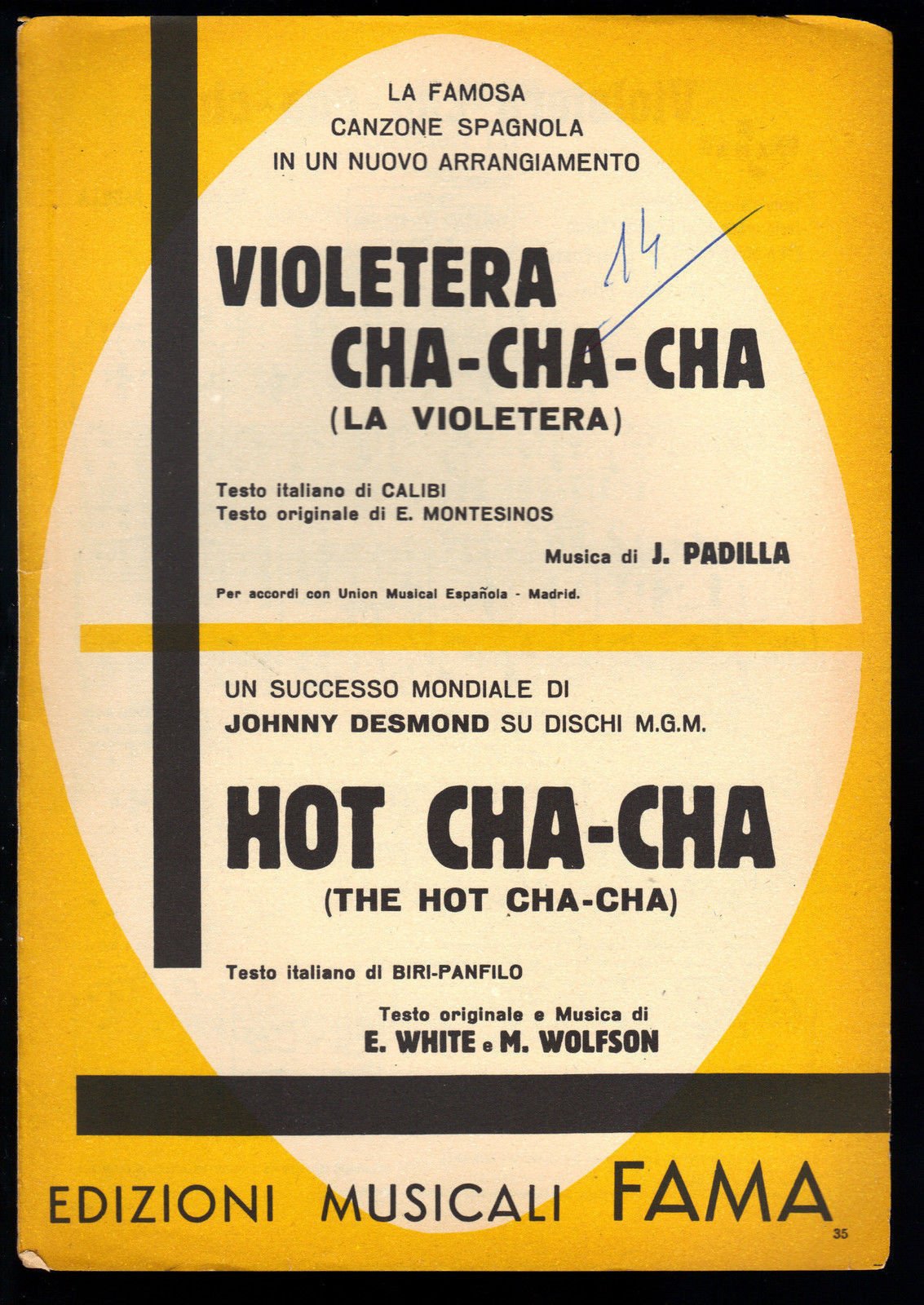 VIOLETERA CHA-CHA-CHA - HOT CHA-CHA # SPARTITO - PIANOFORTE CONDUTTORE